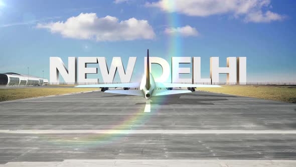 Commercial Airplane Landing Capitals And Cities New Delhi