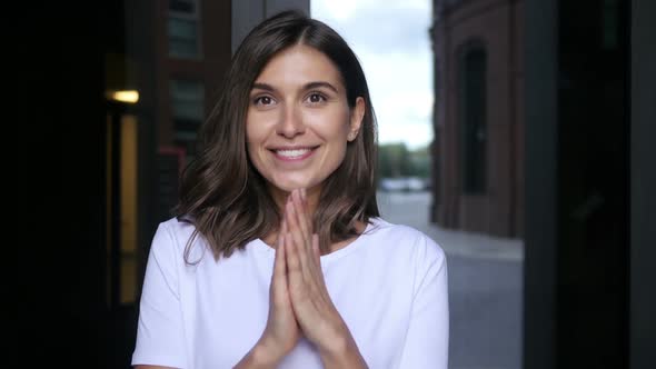 Girl Excited and Clapping after Receiving Surprise alt