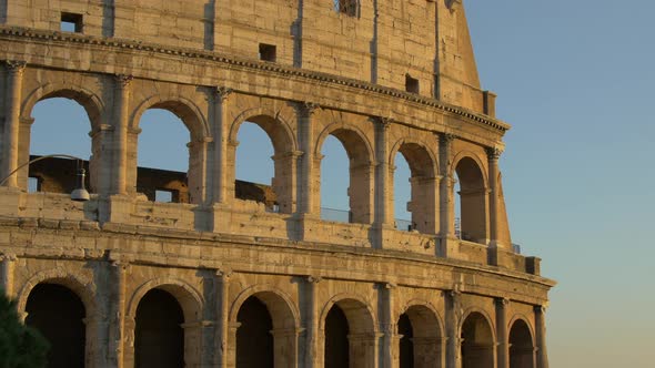 The Colosseum facade in Rome