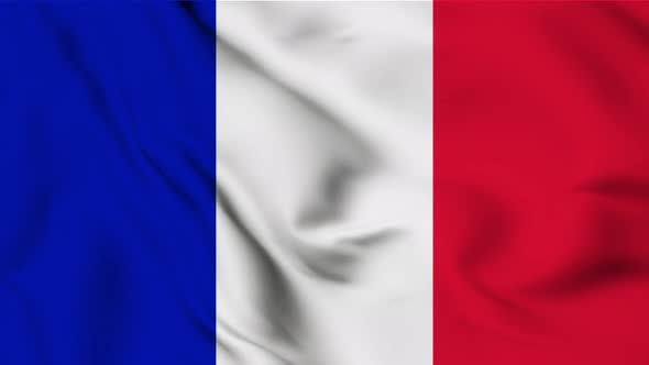 Waving Flag of France Loop Animation