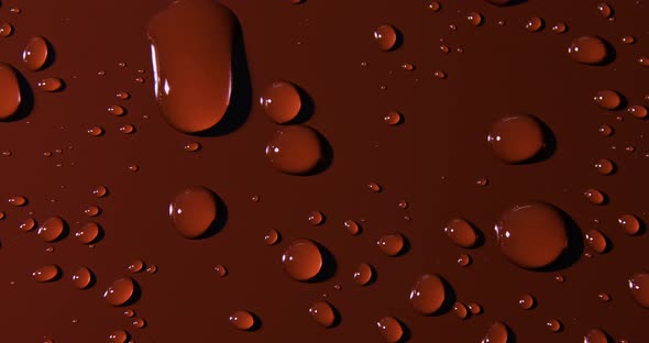 Abstract water drops on brown background, macro, Bubbles close up