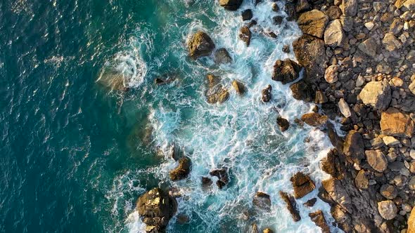 Drone Over the Most Colorful Sea in a Storm In Alanya alt