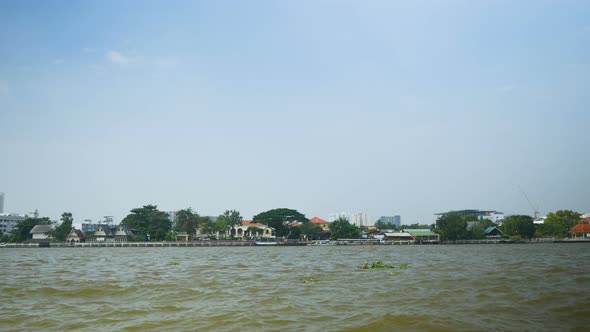 Bangkok, Thailand 2018. Chao Phraya River with Ships