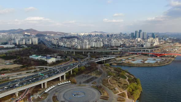Seoul Mapo Gu Mangwon Dong Building Gangbyeonbuk Ro Road Traffic