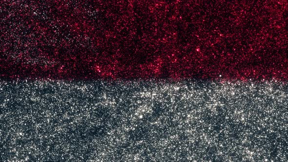 Singapore Flag With Abstract Particles