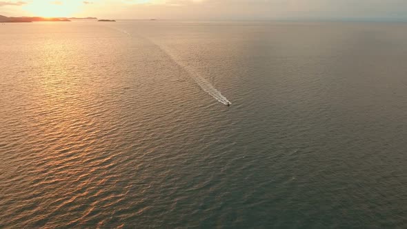 Sunset Boat Sea Beach alt