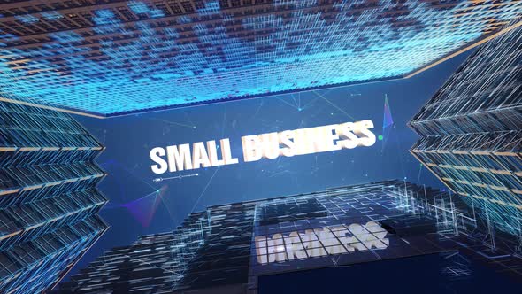 Digital Skyscrapers Business Word   Small Business