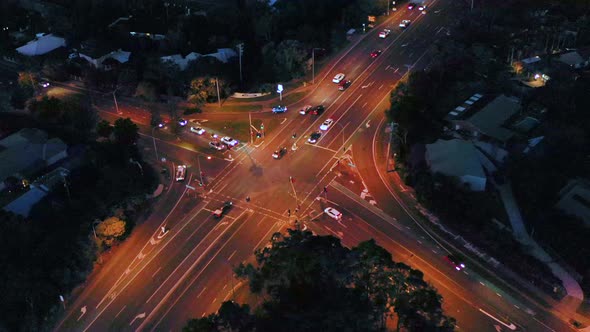 Aerial view of an intersection, Caloundra, Queensland, Australia. alt