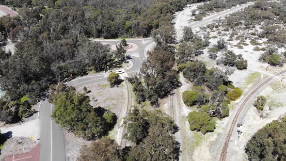 Aerial View of Grassland Road in Australia