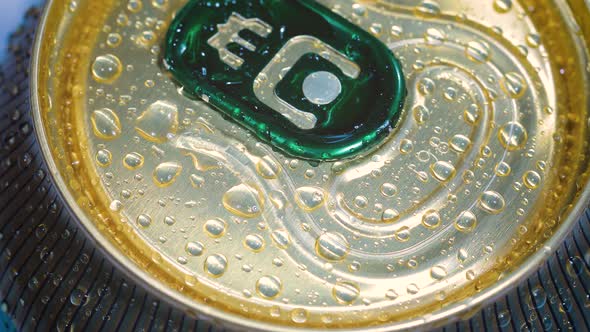 Aluminum Soda Tin Can Lid Cover of Soft Drink on Ice Goes Around the Circle alt
