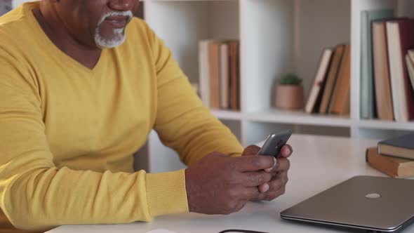 Mobile Chatting Senior Man Internet Connection alt