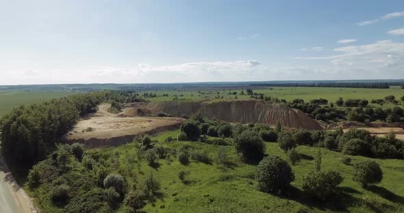 Aerial View Over the Building Materials Processing Factory alt
