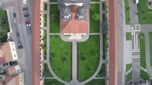 Aerial view of the Coronation Cathedral, Alba Iulia alt