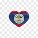 Belize Flag on a Rotating 3D Heart