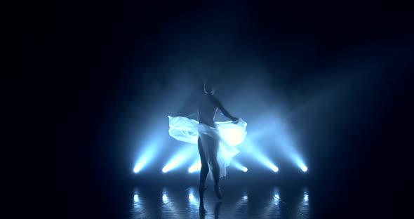 Ballerina Spinning on a Stage on Tiptoes alt