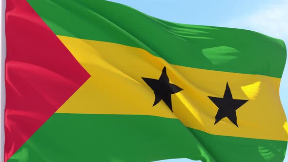 Sao Tome and Principe Flag Looping Background
