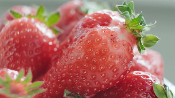 Ripe fresh strawberries close up.  Organic ripe strawberry. Concept of hygiene, diet and healthy