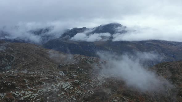 Dramatic landscape with mountains, Canton of Grisons, Switzerland alt