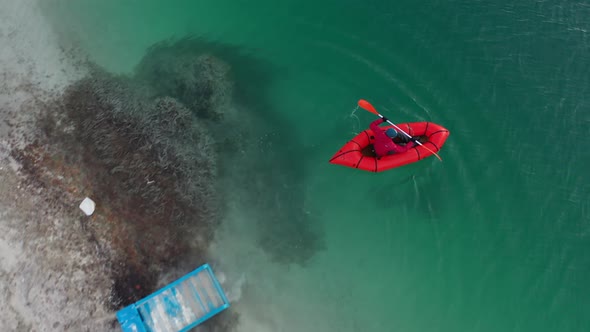 Packraft Oneperson Light Raft Used for Expedition or Adventure Racing on a Lake Inflatable Boat Ride alt