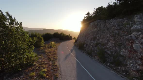 Aerial Cinematic Shot High Speed Sport Fpv Drone Flying Over Natural Mountain Cliff Canyon Country alt