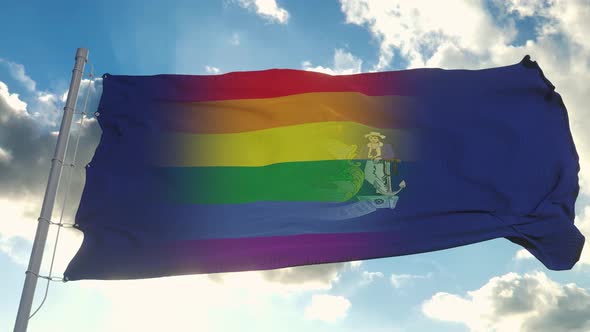Flag of Maine and LGBT alt
