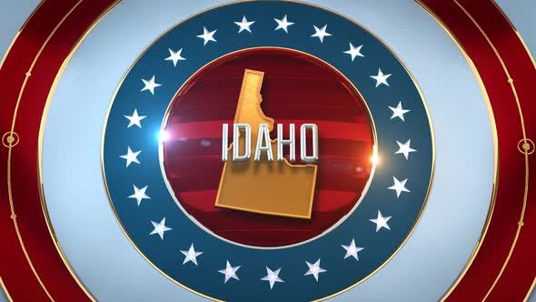 Idaho United States of America State Map with Flag 4K