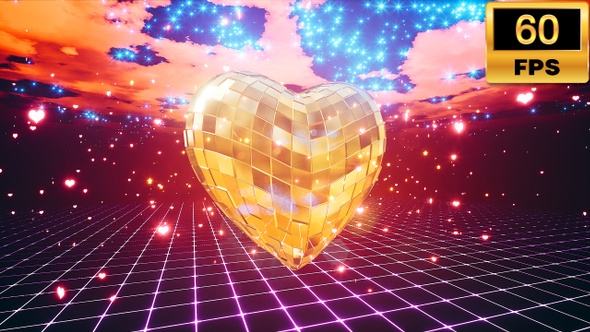 Gold Disco Heart 