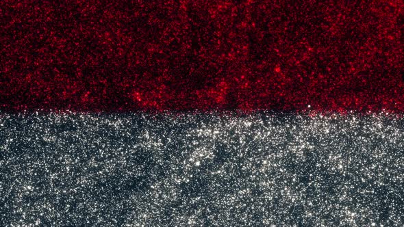 Indonesia Flag With Abstract Particles