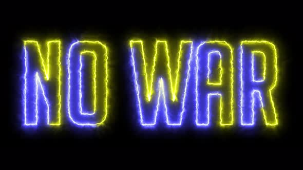 Yellowblue Animation of Text NO WAR