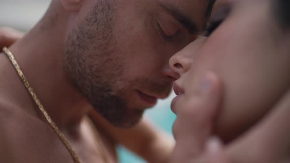 Man and Girl Touch Their Faces Closeup alt