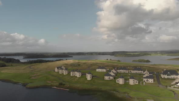 Aerial Shot of the Idyllic Lough Erne Resort is situated on Lough Erne, Enniskillen, County Fermanag alt