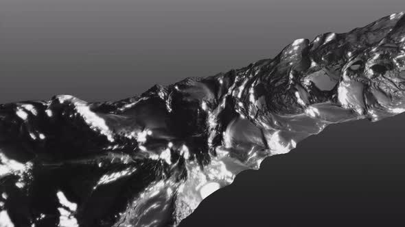 Abstract Movement of a Metalliccolored Object in a 3D Effect alt