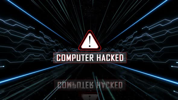 Computer Hacked Text Alert with User Login Interface in the Technology Room, Loopable Package