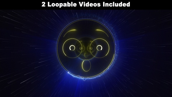 OHH Astonished Neon Emoji Package, Loopable