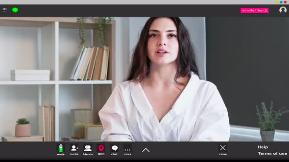 Web Conference Happy Woman Screen Mockup alt
