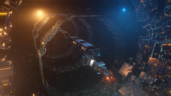 Futuristic technology space tunnel, sci-fi corridor. Futuristic technology alt