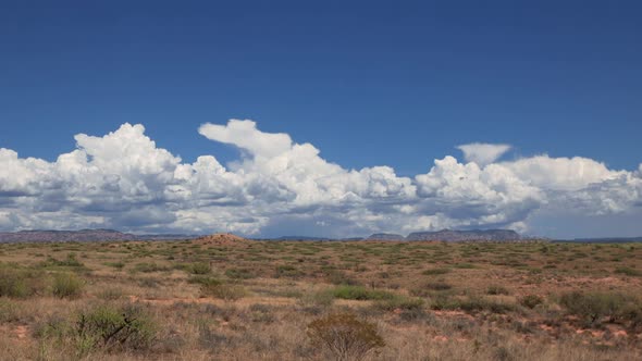 Beautiful Cumulus Clouds in Blue Sky Zoom In Time Lapse