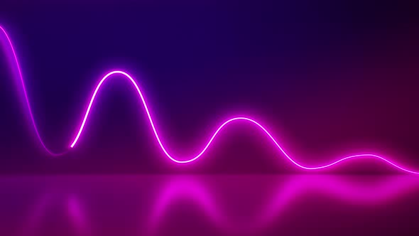 Abstract background with glowing neon waves, ultraviolet light, laser show, Virtual reality.