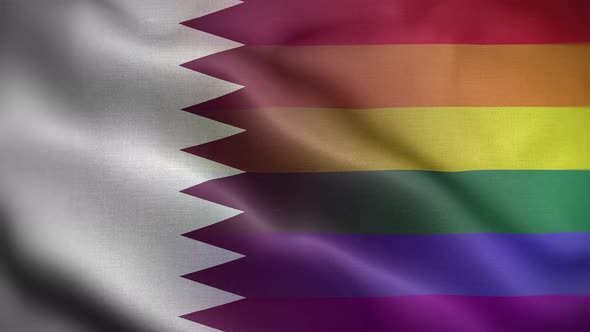 LGBT Qatar Flag Loop Background 4K
