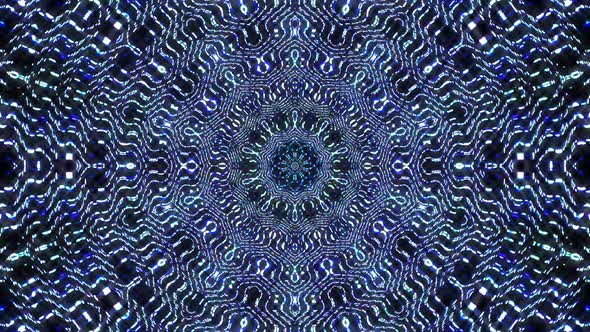 Bright abstract light governing blue color, kaleidoscope alt