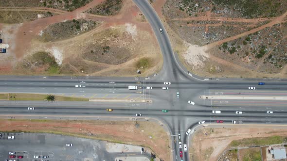 Aerial View of Vehicles Seen on Road