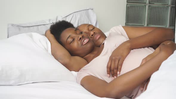 Black African Couple Sleeping Sweetly alt