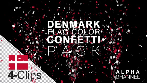 Denmark Flag Color Celebration Confetti Pack