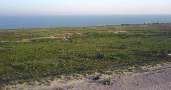 Aerial View of Scythe Black Sea and Maliy Sasik Lake