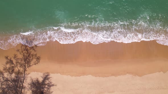 Sea summer Beautiful waves Foaming and Splashing on the beach sand alt