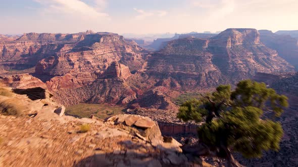 Aerial of the San Rafael River Canyon in Utah alt