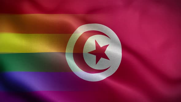 LGBT Tunisia Flag Loop Background 4K