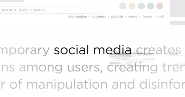 Headline titles media with Social media communication network seamless loop alt