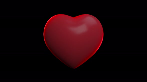Pulsating or Pounding 3D Animation of the Beating of a Red Heart on a Black  Isolated Background by FlashMovie