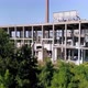 Exterior Abandoned Factory Hall In Loznica Serbia Chimneys